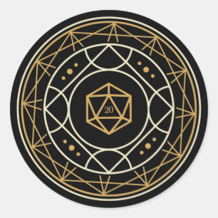 Sticker Rond D20 dés géométrique CircleTabletop RPG