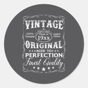 Sticker Rond D Anniversaire Vintage Vieilli À La Perfection 