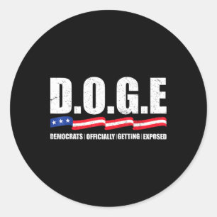 Sticker Rond D.o.g.e Doge Département de l'Efficacité du Gouver