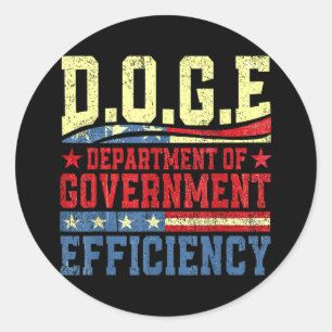 Sticker Rond D.o.g.e Doge Département de l'efficacité gouvernem