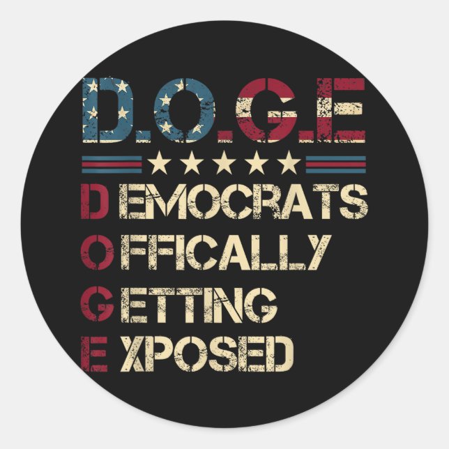 Sticker Rond D.o.g.e Doge Département de l'efficacité gouvernem (Devant)