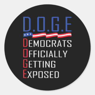 Sticker Rond D.o.g.e Doge Département de l'efficacité gouvernem