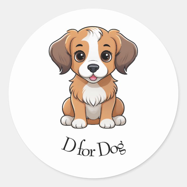 Sticker Rond D pour chien (Devant)