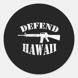 Sticker Rond Da Bruddah Défendre Hawaii Grey Small