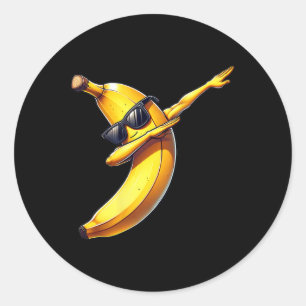 Sticker Rond Dab Banana Dancing Dabbing Banana Fruit Meme 1