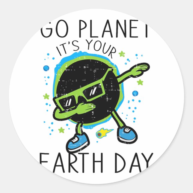Sticker Rond Dab Earth Solaire Eclipse Go Planet Your Earth D (Devant)