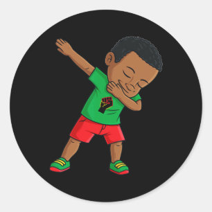 Sticker Rond Dabbing Black King JunetDix Garçons Dab