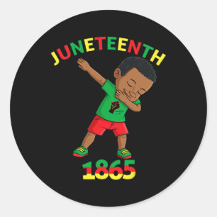 Sticker Rond Dabbing Black King Junetdix Melanin Brown peau B