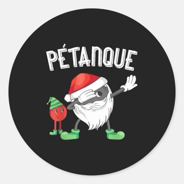 Sticker Rond Dabbing Boules Ball Dab Christmas Cap Bouler Boule (Devant)