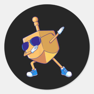 Sticker Rond Dabbing Dreidel Hanoukka Danser Chanukah Kids Gir
