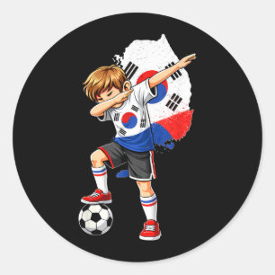 Sticker Rond Dabbing Football Corée du Sud Maillot Garçon Corée