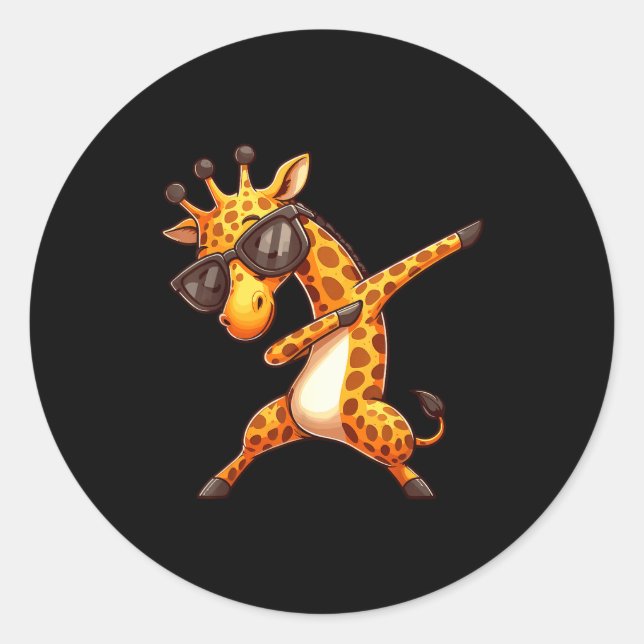 Sticker Rond Dabbing Giraffe  (Devant)