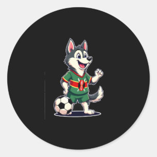 Sticker Rond Dabbing Husky Dog Kenya Football - Kenyan Fl