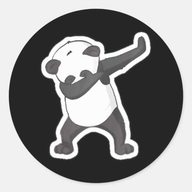 Sticker Rond Dabbing Panda Dab (Devant)