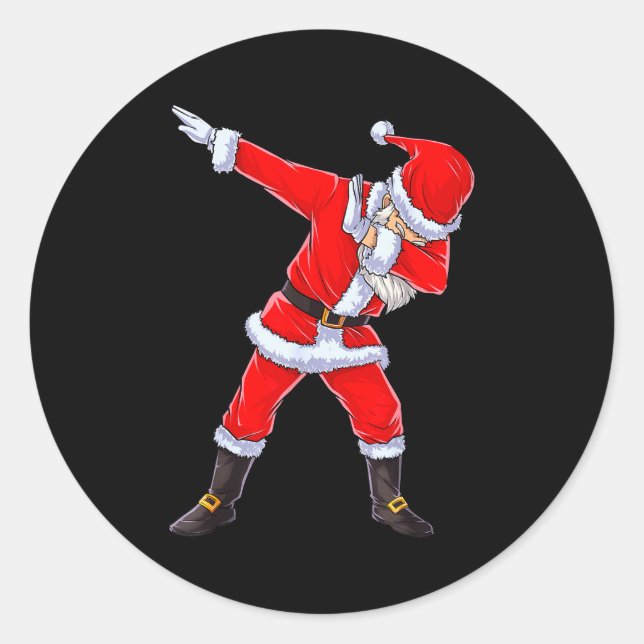 Sticker Rond Dabbing Santa Claus Christmas Kids Boys Girls Dab  (Devant)