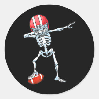 Sticker Rond Dabbing Skeleton Joueur de football garçons Hommes