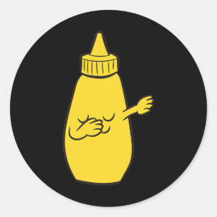 Sticker Rond Dabbing Yellow Mustard Squeeze Bottle Dancin drôle