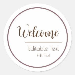 Sticker rond d'accueil minimaliste Design simple