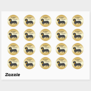 Sticker Rond Dachshund Design personnalisé