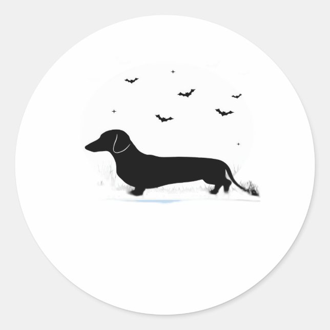 Sticker Rond Dachshund Halloween Costume Mon Dachshund est Mon  (Devant)