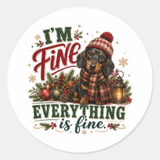 Sticker Rond Dachshund tout va bien
