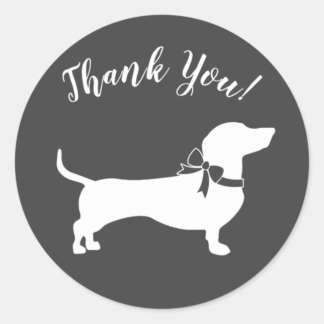 Sticker Rond Dachshund Weiner Baby shower chien genre neutre (Devant)