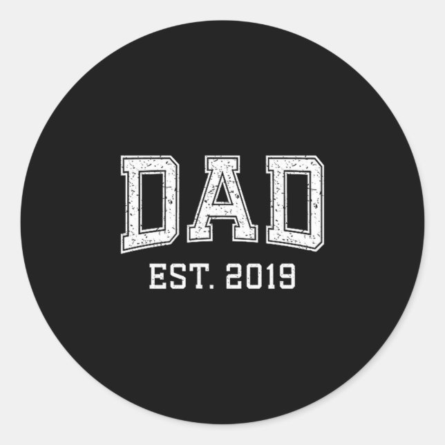 Sticker Rond Dad Est 2019 Dad D Fathers Day Ized  (Devant)