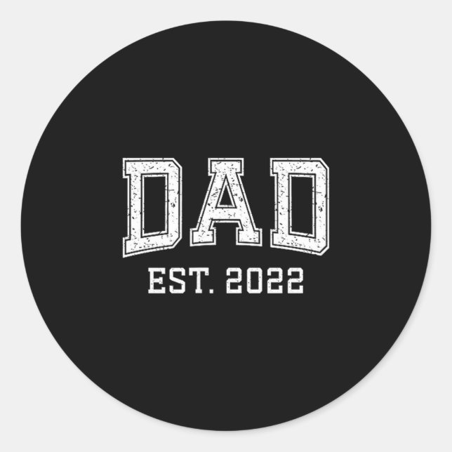 Sticker Rond Dad Est 2022 Dad D Fathers Day Ized  (Devant)