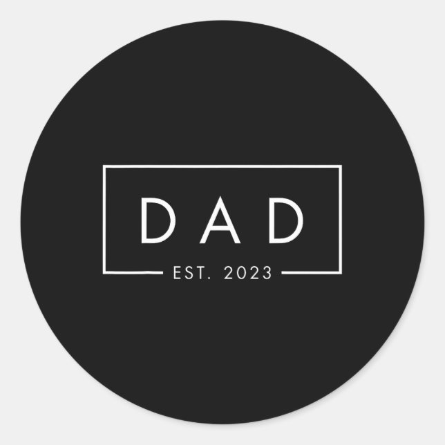 Sticker Rond Dad Est 2023 First Fathers Day 2023 New Dad Birthd (Devant)