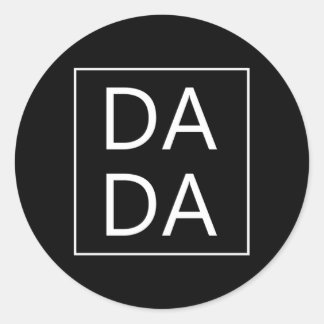 Sticker Rond Dada Première Fête des pères Nouveau Papa Famille 