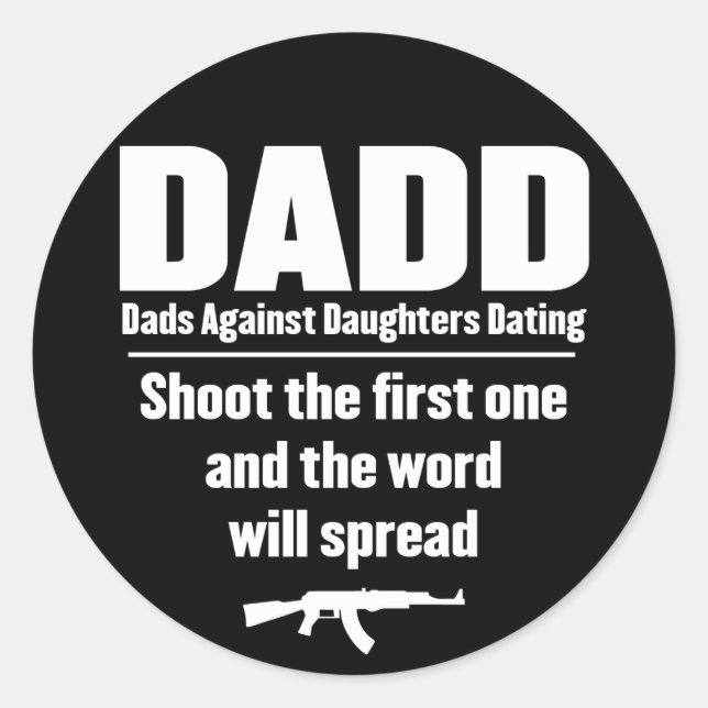 Sticker Rond dadd - papes contre filles datant drôle (Devant)