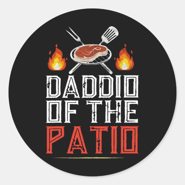 Sticker Rond Daddio Du Patio Bbq (Devant)