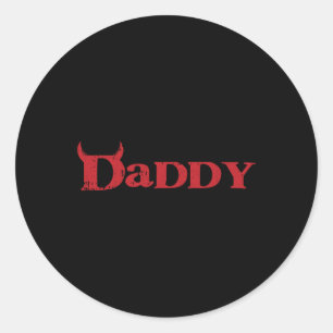 Sticker Rond Daddy Devil Horn Lazy Costume d'Halloween Pap goth