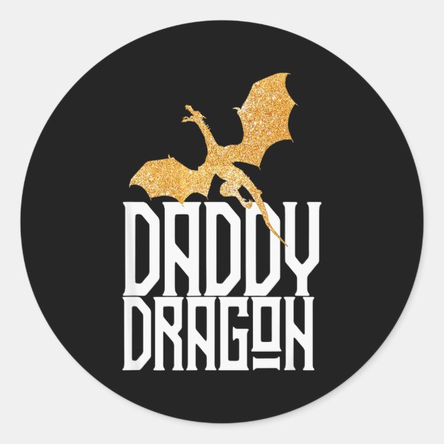 Sticker Rond Daddy Dragon Christmas Shirt Matching Family Dad H (Devant)