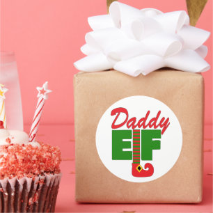 Sticker Rond Daddy Elf