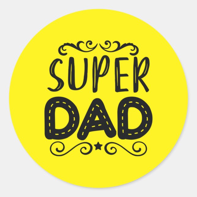 Sticker Rond Daddy Gift Fier Super Papa (Devant)