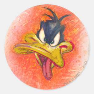 Sticker Rond DAFFY DUCK™ en orange