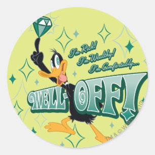 Sticker Rond DAFFY DUCK™ riche et riche