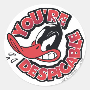 Sticker Rond DAFFY DUCK™ - Vous êtes méprisable