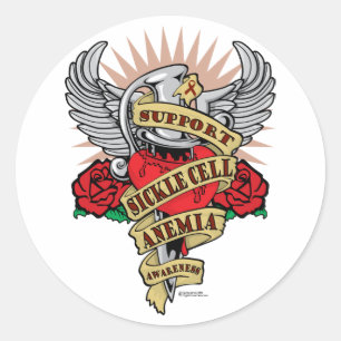 Sticker Rond Dagger d'anémie de la faucille