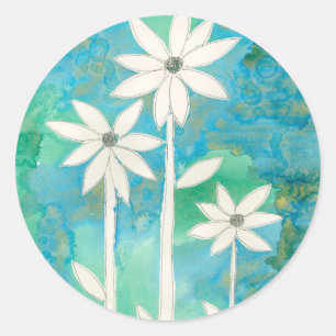 Sticker Rond Dainty Daisies II