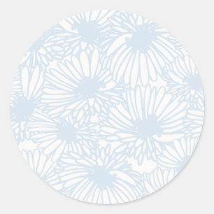 Sticker Rond Daisy Blooms - Bleu Poudre