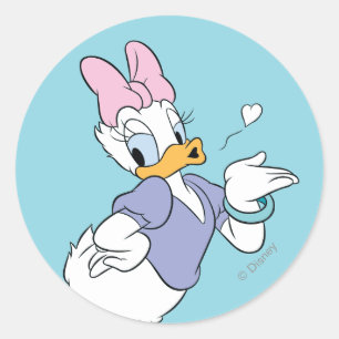 Sticker Rond Daisy Duck faisant un baiser
