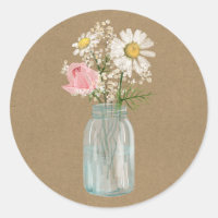 Daisy et Rose en Mason Jar Rustic Kraft Paper