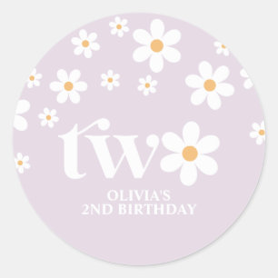 Sticker Rond Daisy floral 2E anniversaire