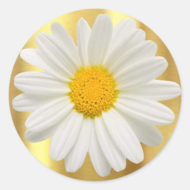 Sticker Rond Daisy Gold Cupcake Topper Enveloppe Favoriser Cade (Devant)