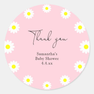 Sticker Rond Daisy - merci baby shower
