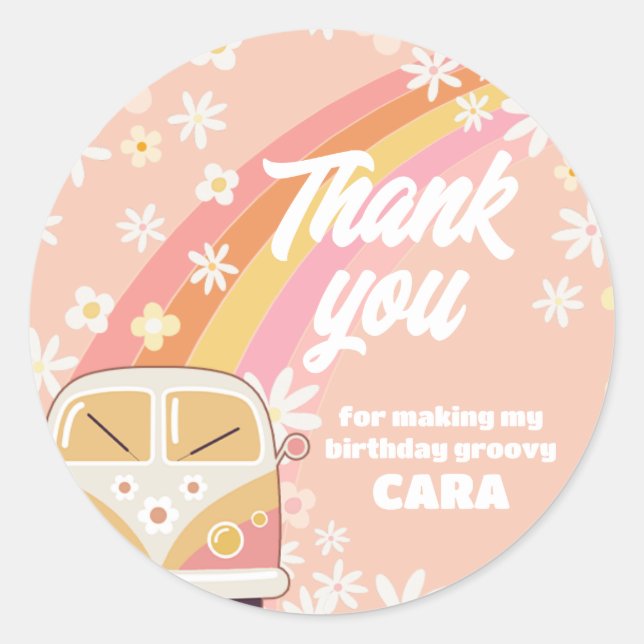 Sticker Rond Daisy Super Deux Anniversaires (Devant)