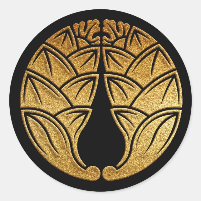 Sticker Rond Daki Myoga Kamon en Sceau d'or (Devant)