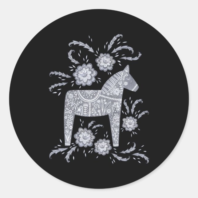 Sticker Rond Dala Horse suédois (Devant)